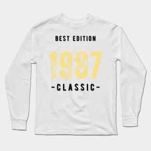 Vintage Birthday Year 1987 White Long Sleeve T-Shirt